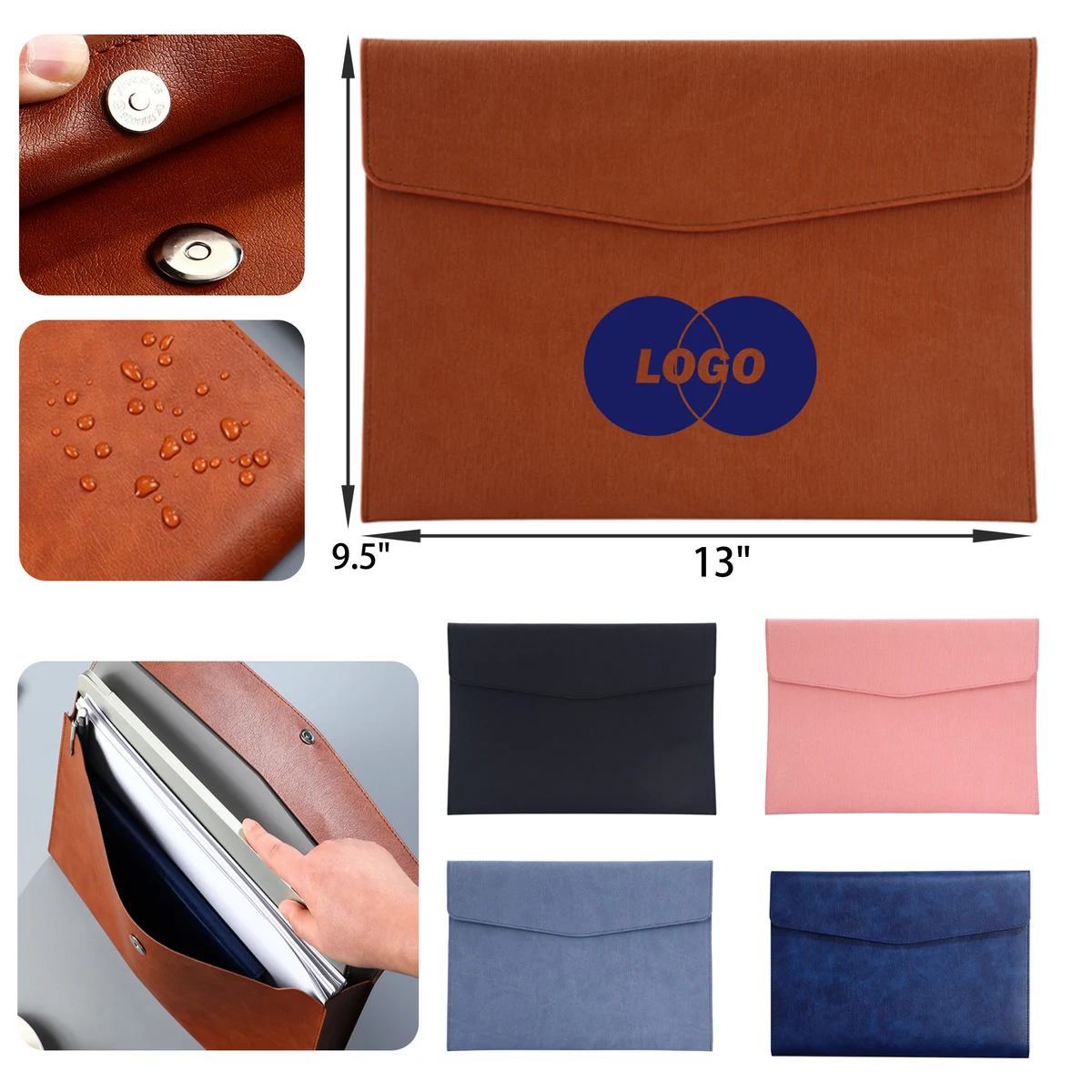 Durable A4 Leather Business Folder Document Bag 1
