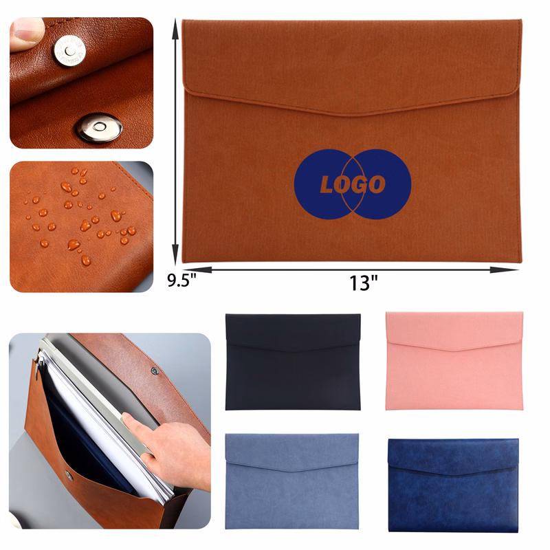 Durable A4 Leather Business Folder Document Bag