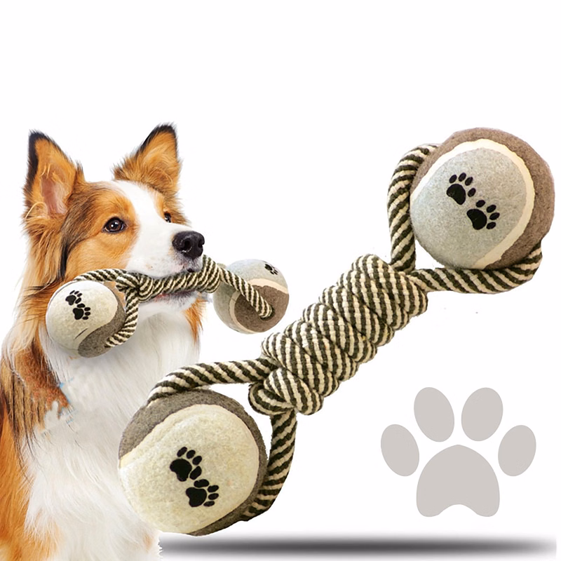 Rope And Tennis Ball Dog Toys