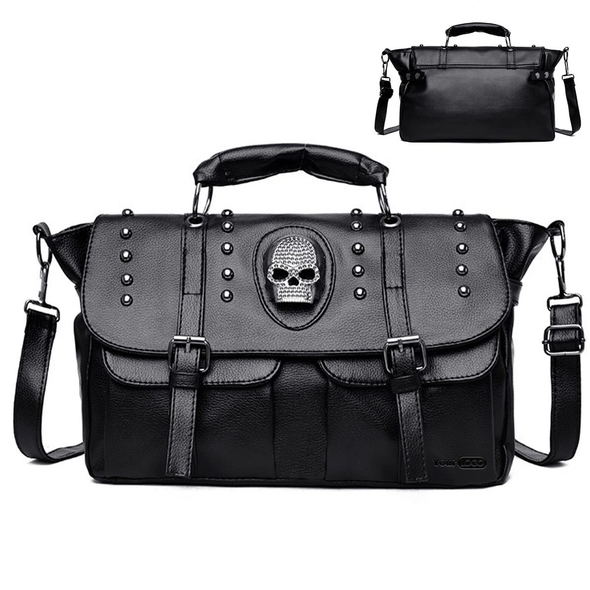 PU Punk vintage shoulder biker diagonal bag 1
