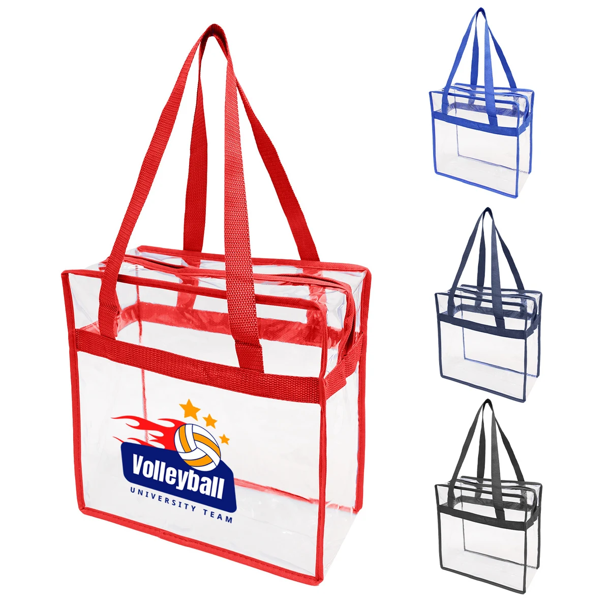 Clear Stadium Security Zipper Tote 1