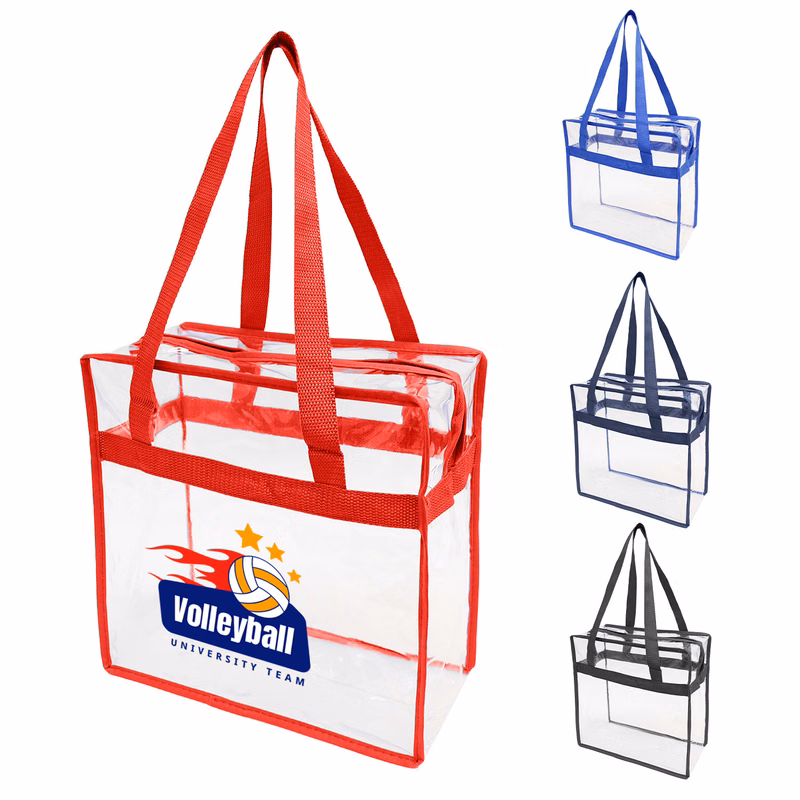 Clear Stadium Security Zipper Tote