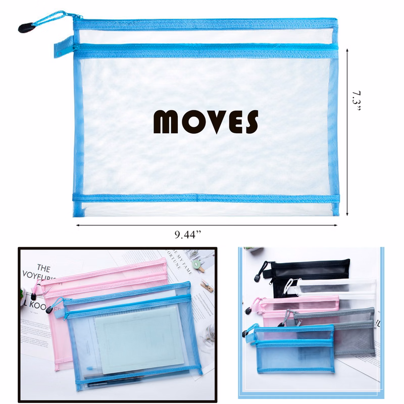A5 Transparent Double-Layer Mesh File Bag