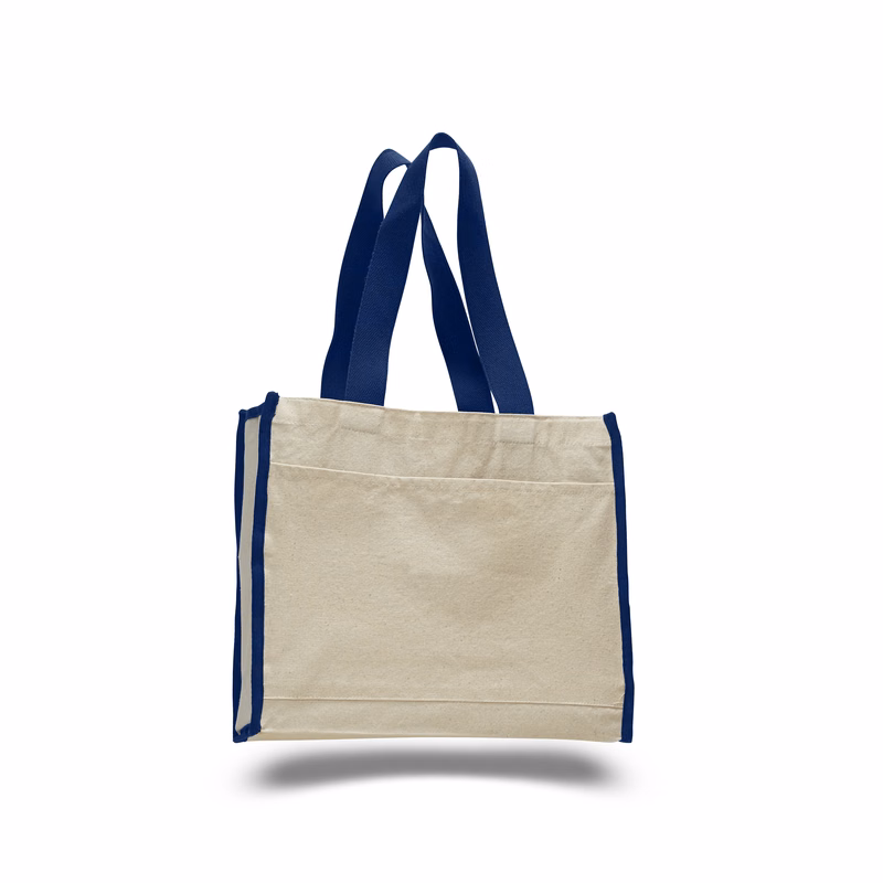 Heavy 12 oz. Cotton Canvas Shopping Tote Bag - Colors