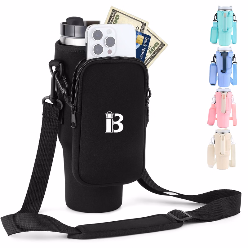 40oz Water Bottle Carrier Bag W/ Phone Pouch