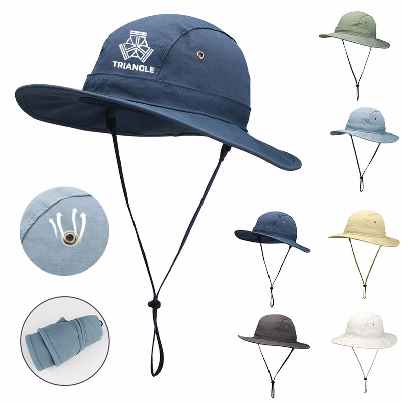 Wide Brim Sun Protection Bucket Hat with Adjustable Chin Strap