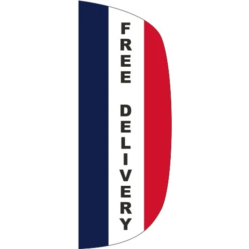 "FREE DELIVERY" 3' x 8' Message Flutter Flag 1