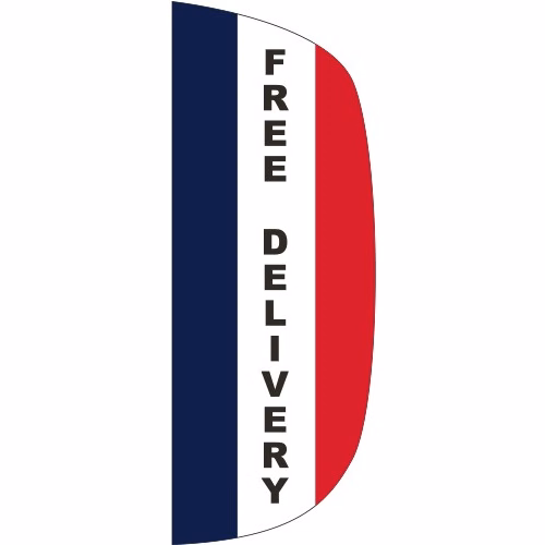 "FREE DELIVERY" 3' x 8' Message Flutter Flag