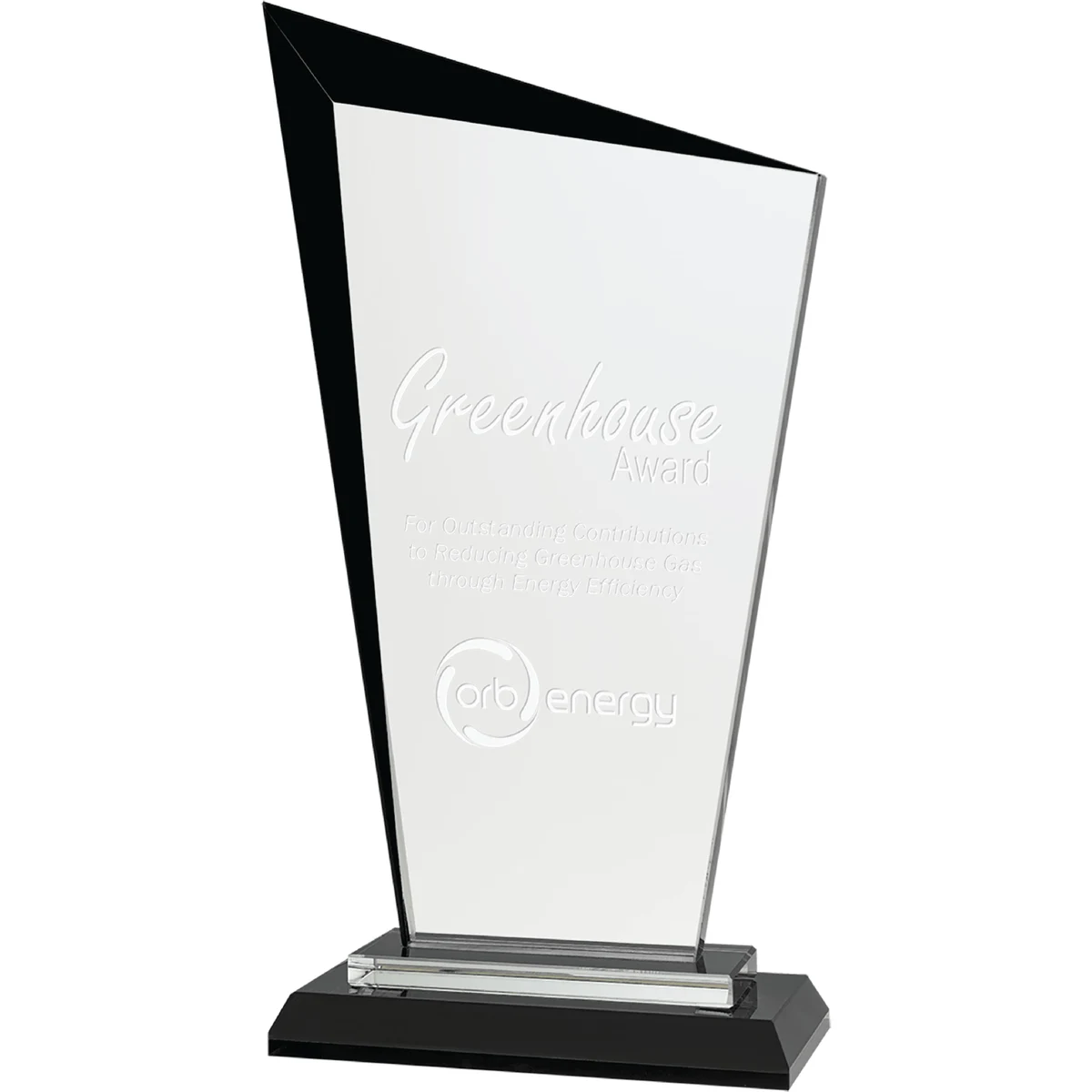 9 1/2" Black Razor Glass Award 1