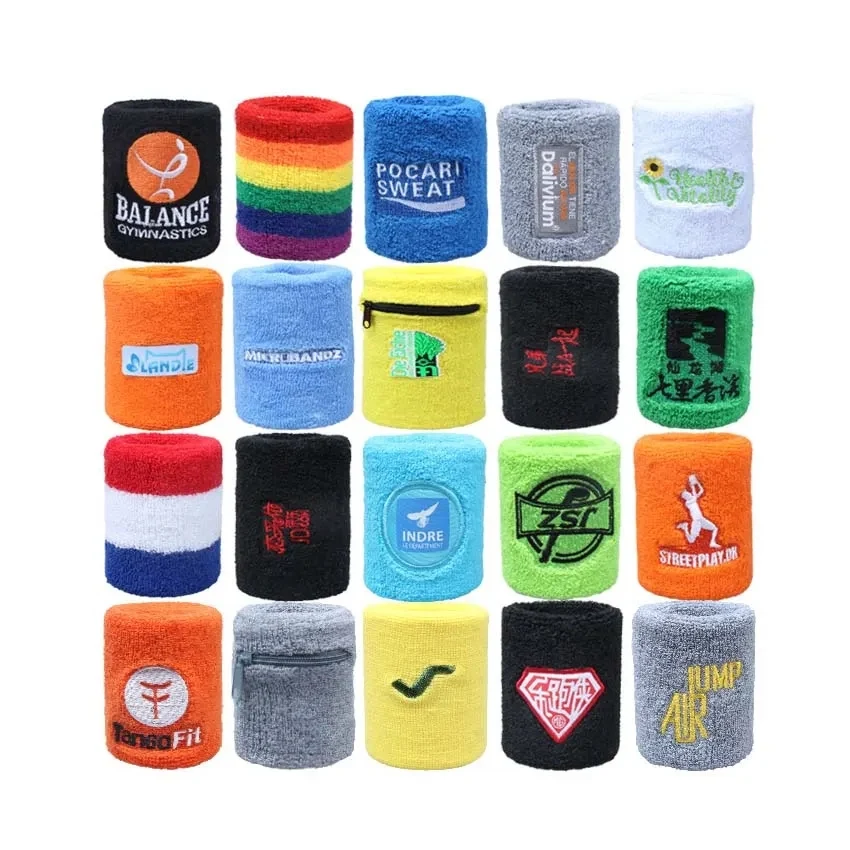 Embroidered multi color sports wristband 1