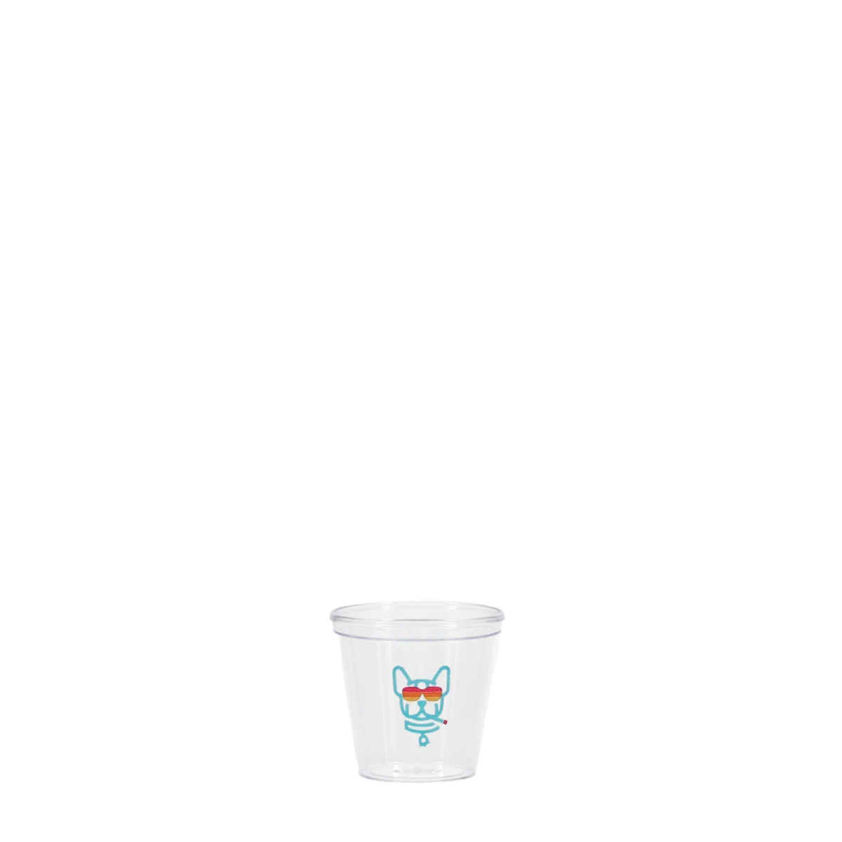 1 oz Hard Plastic Smooth Cup Clear Digital Print 1