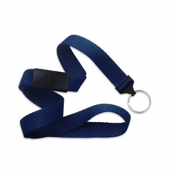 5/8" Blank Breakaway Lanyard w/Split Ring (Navy Blue)