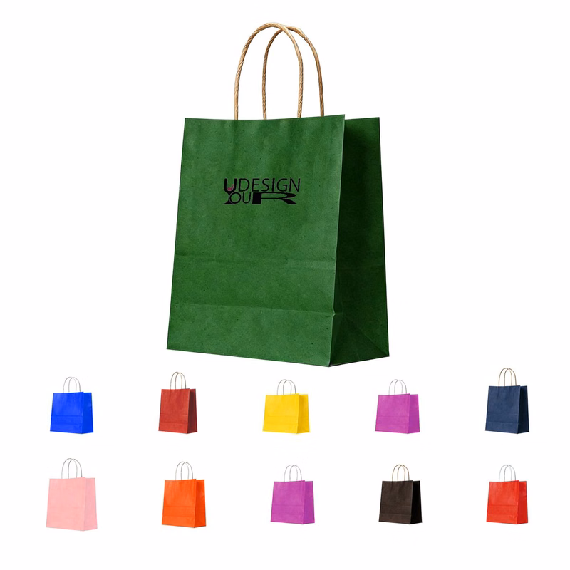 Customized Eco-friendly Colored Kraft Paper Bags