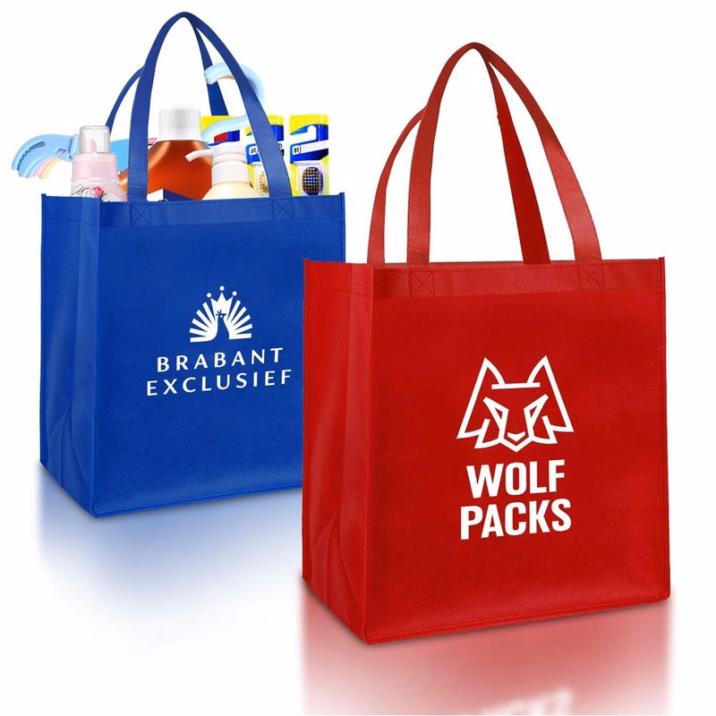Custom Printed Non Woven Grocery Tote Bag ( 12" X 13" X 8" )