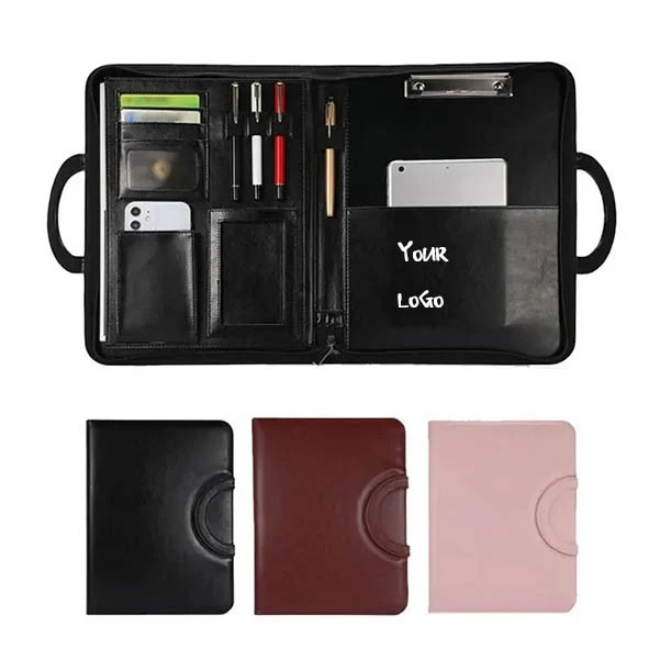 Zippered Leather Portfolio Folder 1