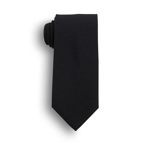 57" Black Polyester Poplin Uniform Tie 1