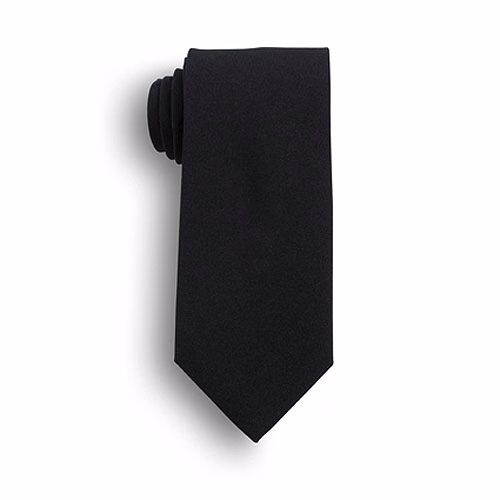 57" Black Polyester Poplin Uniform Tie