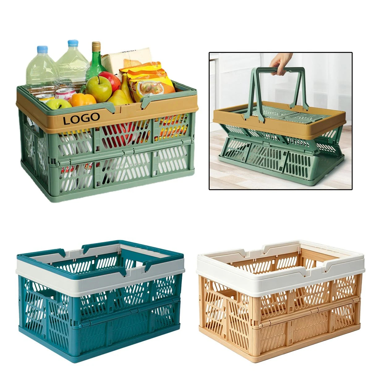 Collapsible Grocery Picnic Basket 1