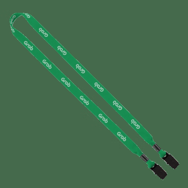 5/8" Dye-Sublimated Tubular Double Bulldog Clip Lanyard