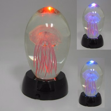 Pink Jelly fish in Clear Glass