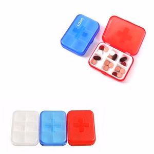 6 Compartment Classic Pill Case Tablet Box With Health Cross Design