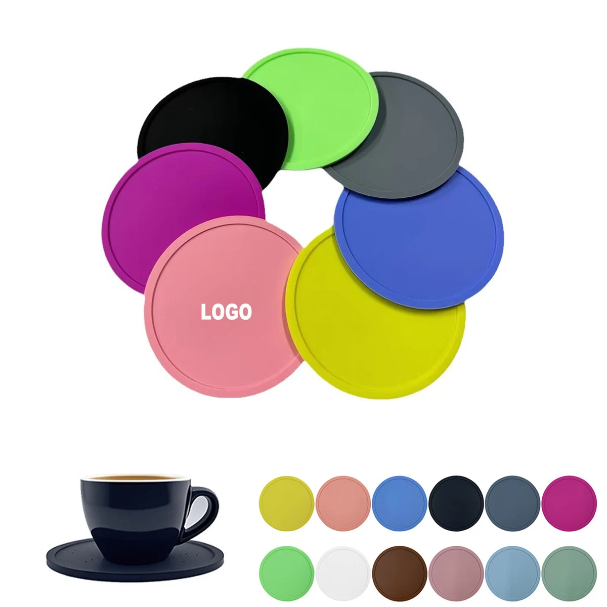 3.94 Inch Reusable Reusable Silicone Coaster 1