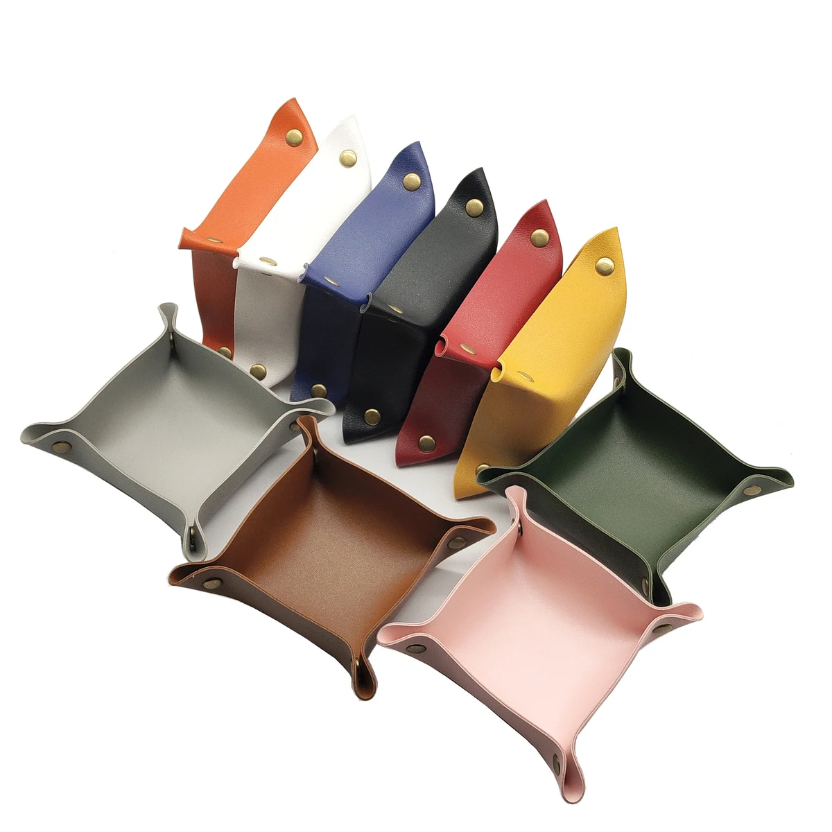 MOQ 50pcs PU Leather Storage Basket Tray 1