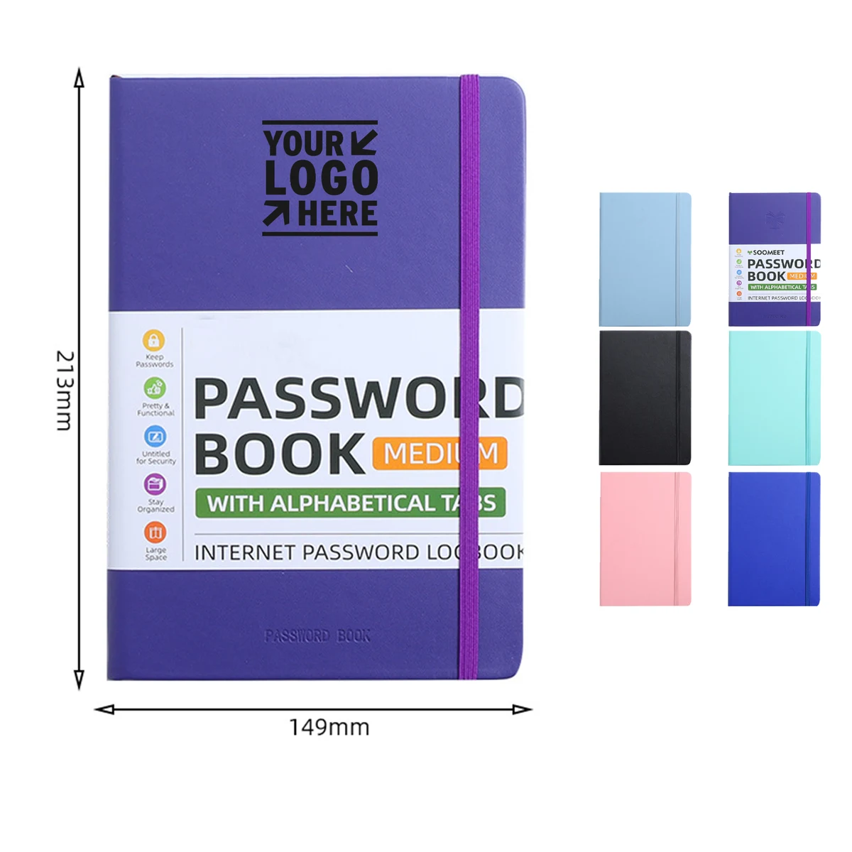 Elegant Password Book With Alphabetical Tabs 1