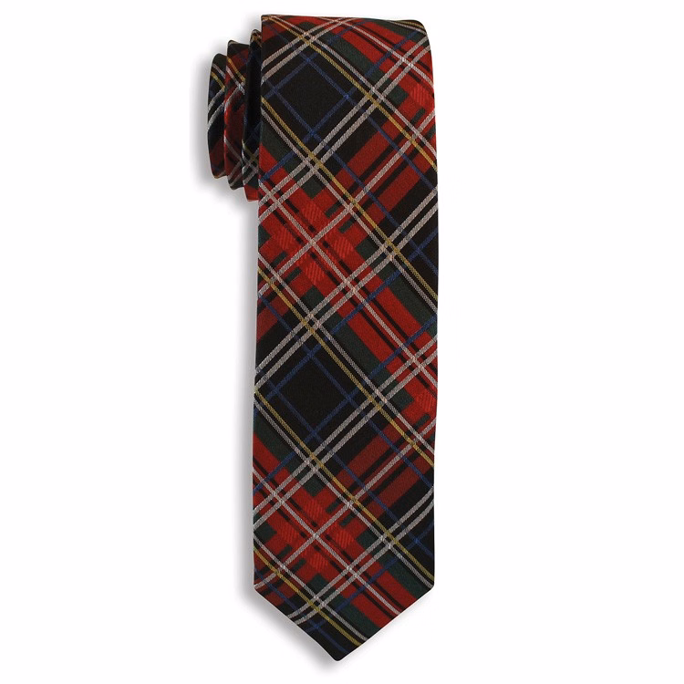 CLOSEOUT - Red & Black City Collection Polyester Ties -Plaid