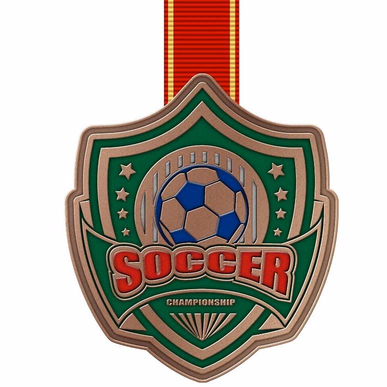 Zinc Alloy Medal w/Shiny Plating