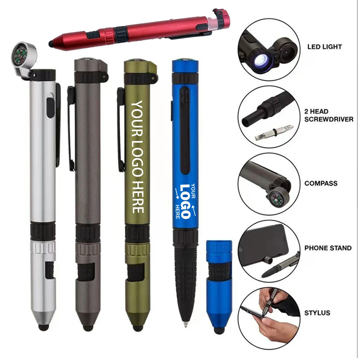 Versatile 6 In 1 Multi Functional Ballpoint Pen 1