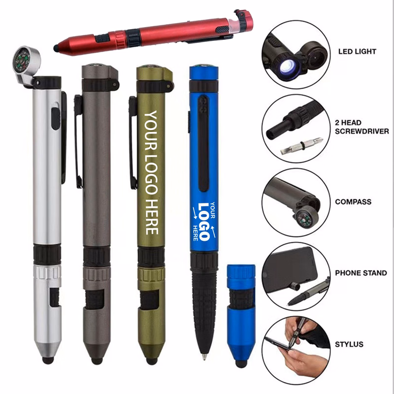 Versatile 6 In 1 Multi Functional Ballpoint Pen