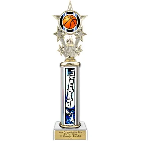 Trophy, 12" Action Matrix Basketball Blue 1 column 1