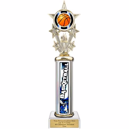 Trophy, 12" Action Matrix Basketball Blue 1 column