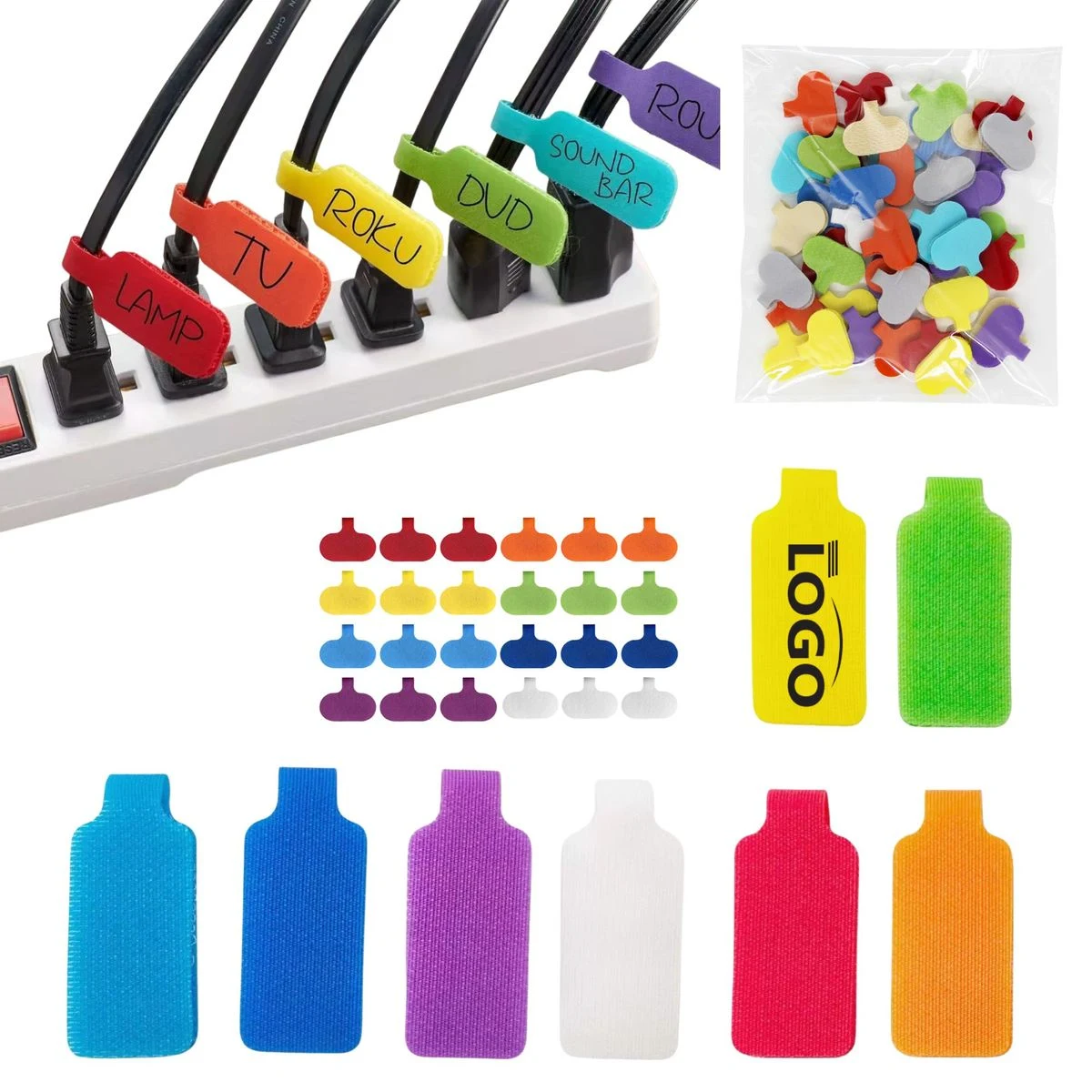 Personalized Cable Wire Tag Reusable Fastener 1