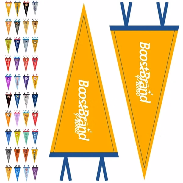 Custom Felt Pennant Flag 17.7 Inches with Hanging Ties — School Pride Event Banner