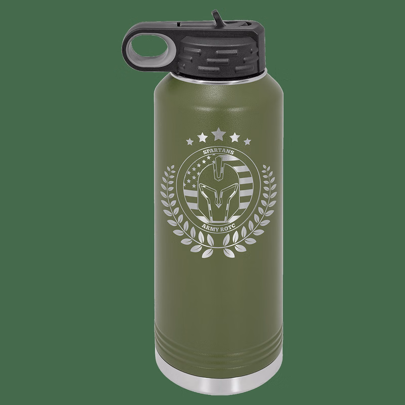 40 oz. Olive Green Powder Coated Laser Engraved Polar Camel Water Bottles