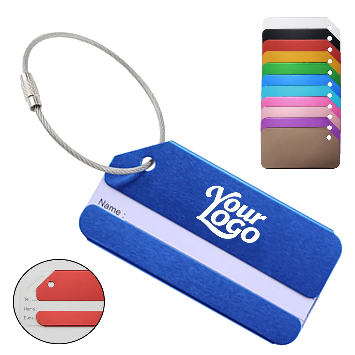 Square Aluminum Alloy Travel Luggage Tag 1