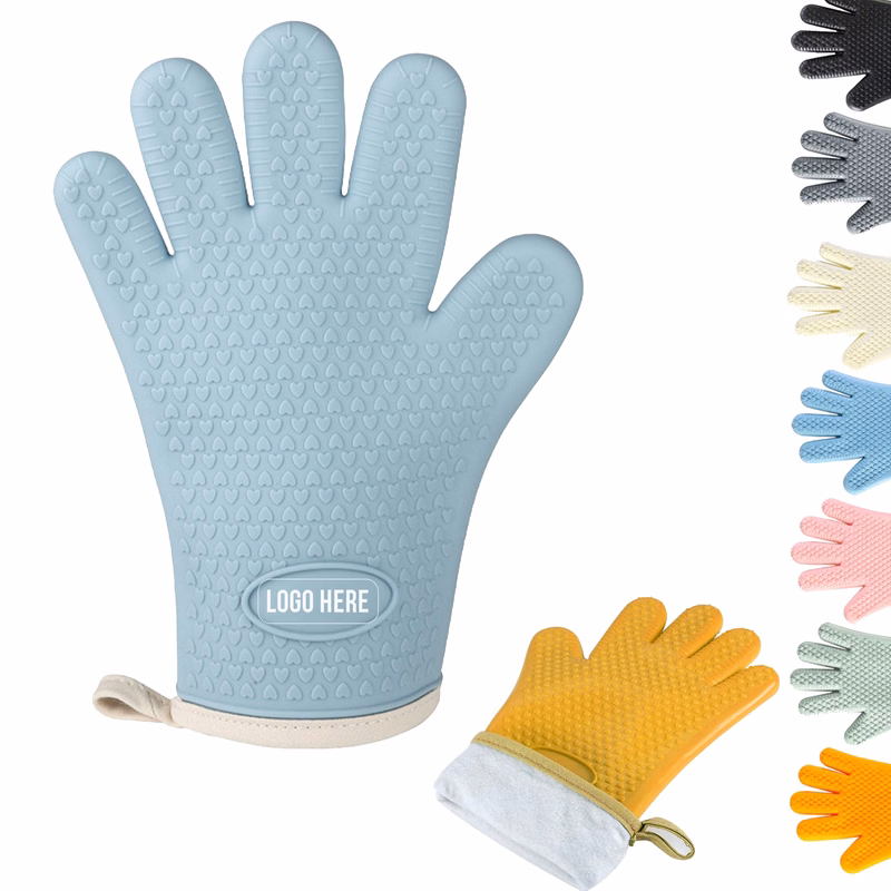 Edge-Sealed Heat-Resistant Silicone Gloves