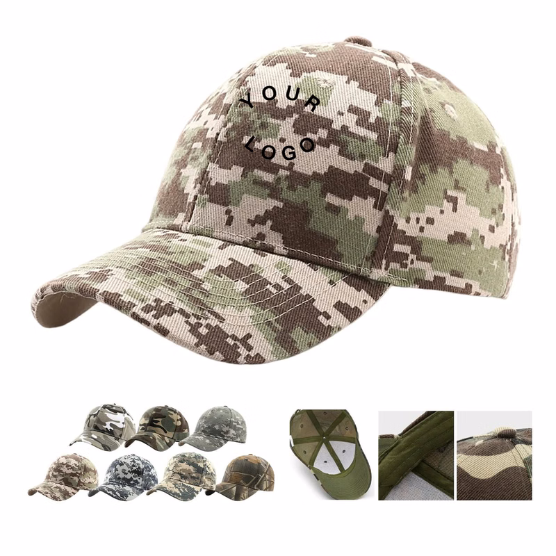 Camouflage Cotton Baseball Cap with Buckle