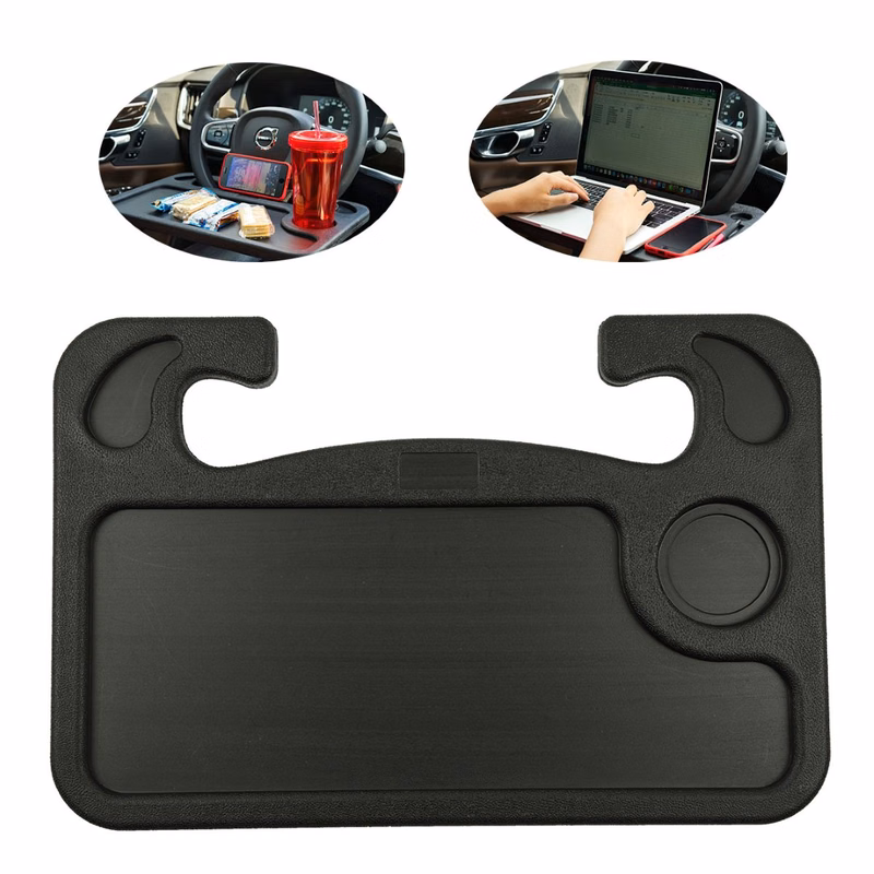 Multi-functional steering wheel tray