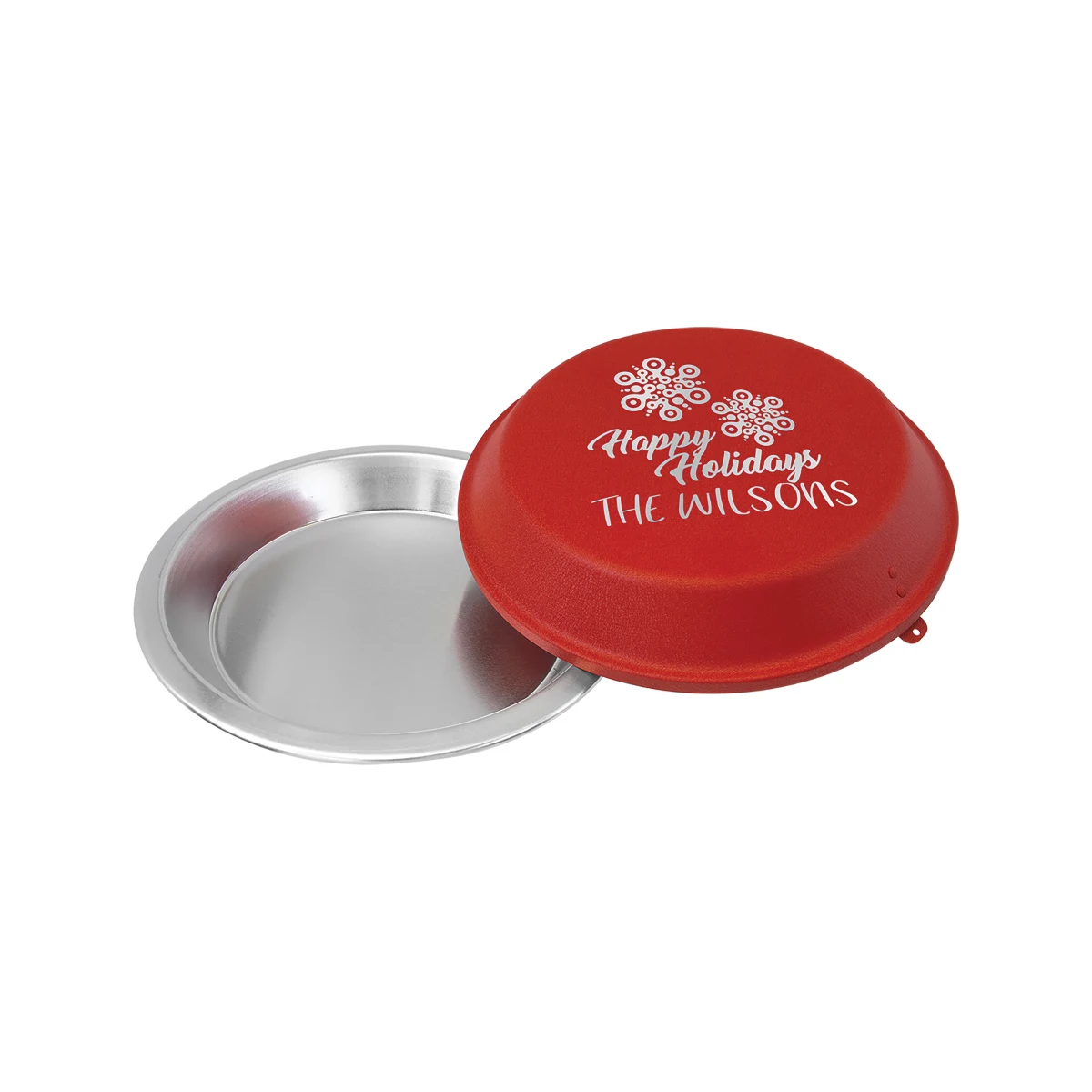9" Aluminum Pie Pan with Red Lid 1