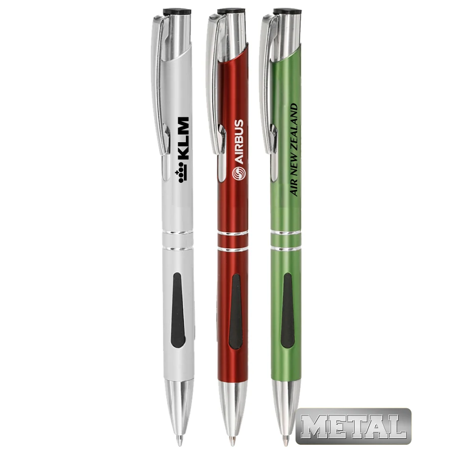 Union Printed, Promotional "Plush" Grip Metal click Pen 1