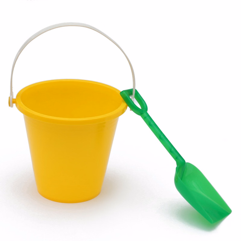 Novelty 9" Large Sand Bucket With Shovel Beach Buckets Toys