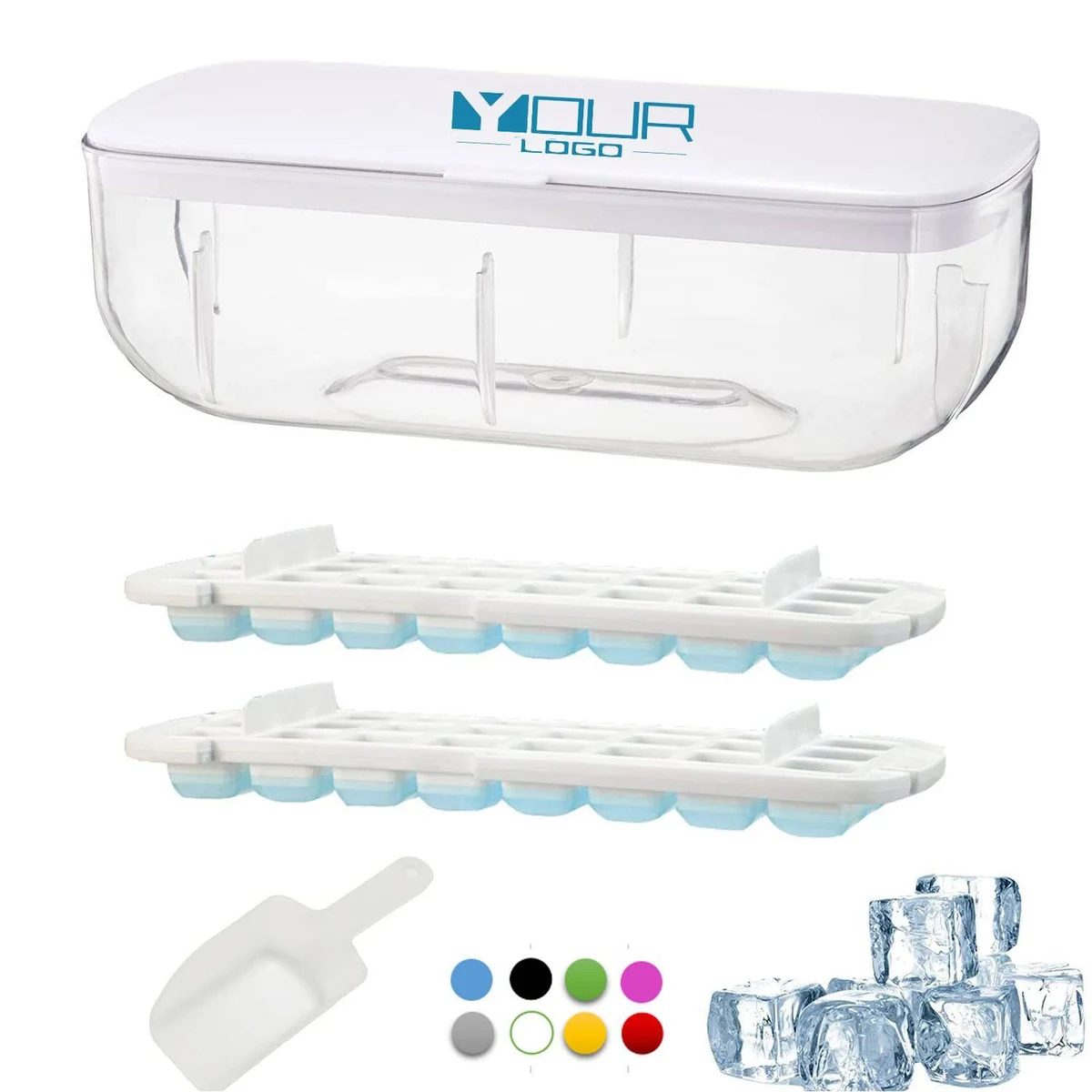 Double Ice Cube Trays With Lid And Container 1