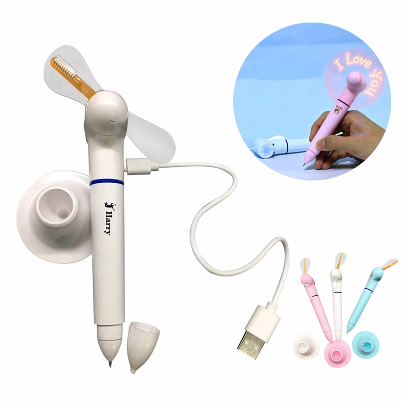 Usb Led Flashing Mini Fan with Ballpoint Pen