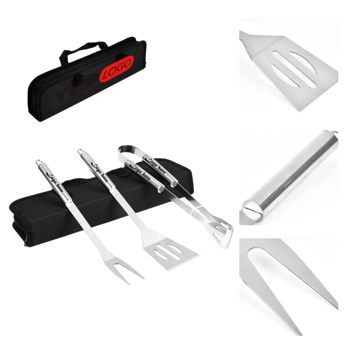 3 Piece BBQ Tool Set with Carrying Bag 1