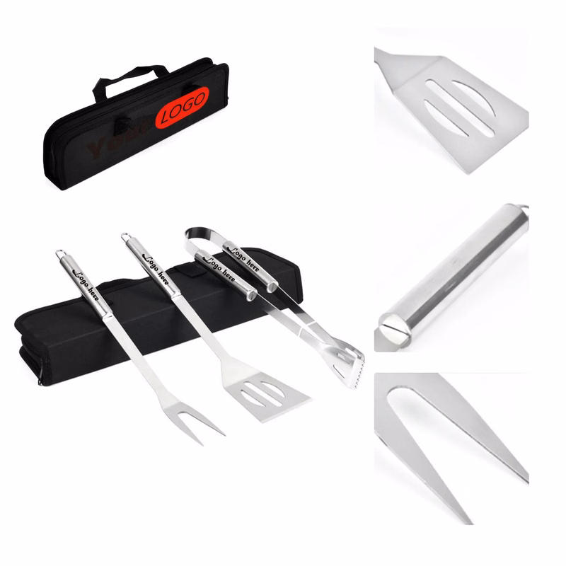 3 Piece BBQ Tool Set with Carrying Bag