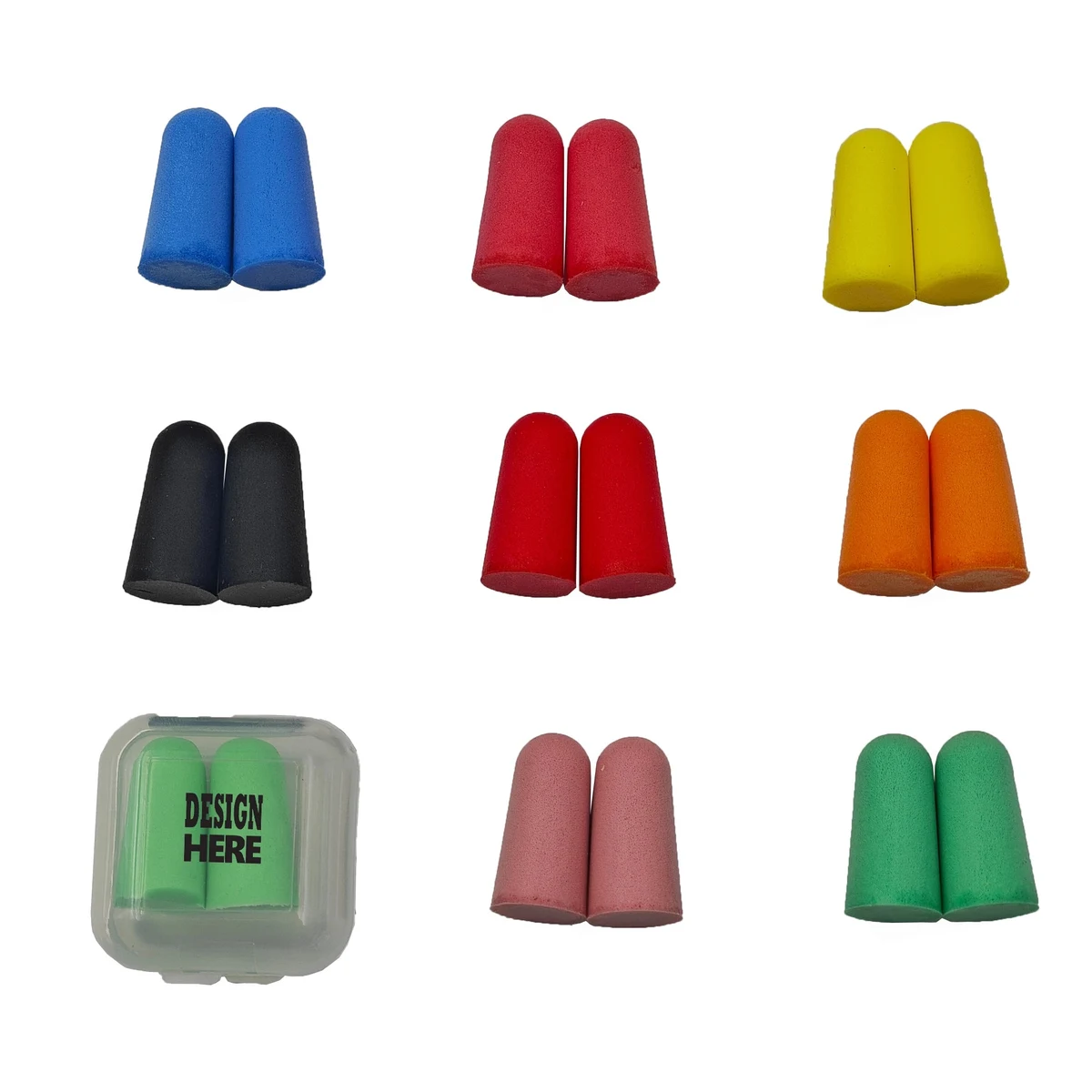 Soft Foam Hearing Protection Earplugs with Case 1