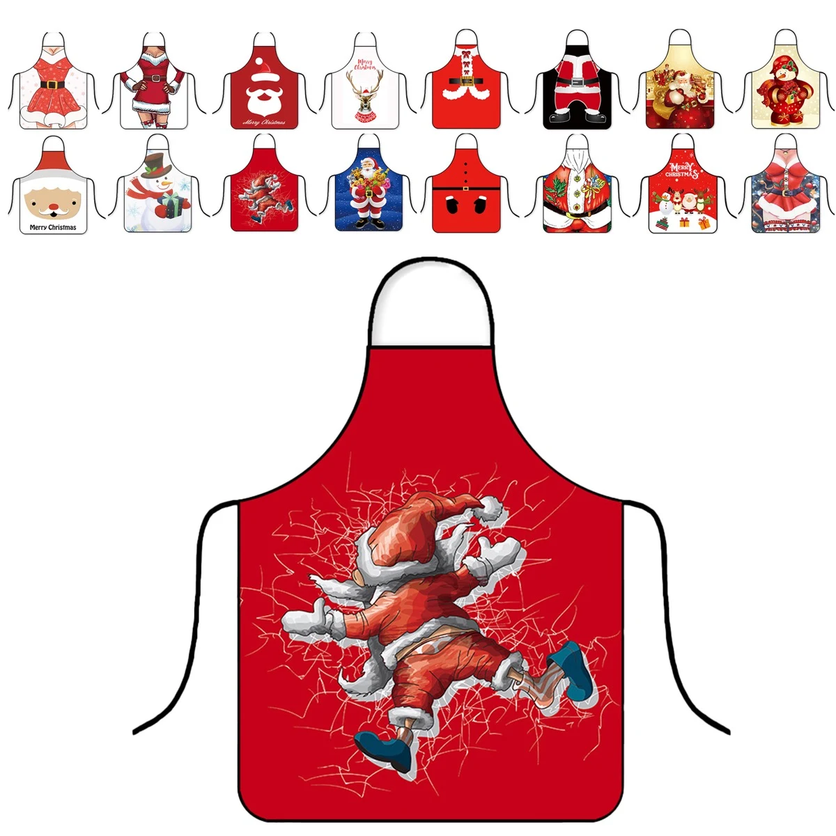 Custom Waterproof Christmas Apron with Festive Designs for Holiday Fun 1